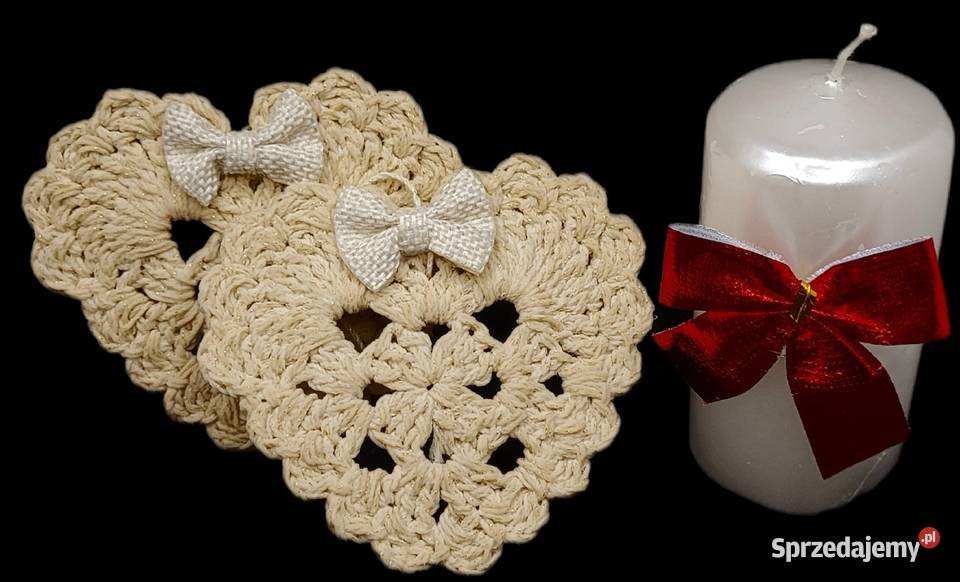 Serduszka zawieszki choinkowe ręcznie wykonane 2 Dom i Ogród Krzywaczka sprzedam