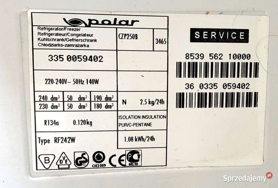 Lodówka Polar CZP250 Sprzedam Konstancin-Jeziorna