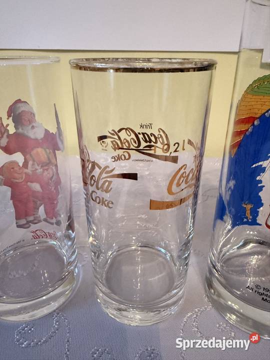 Szklanki CocaCola z logo Zestaw Mikołaja Retro Czerwionka-Leszczyny