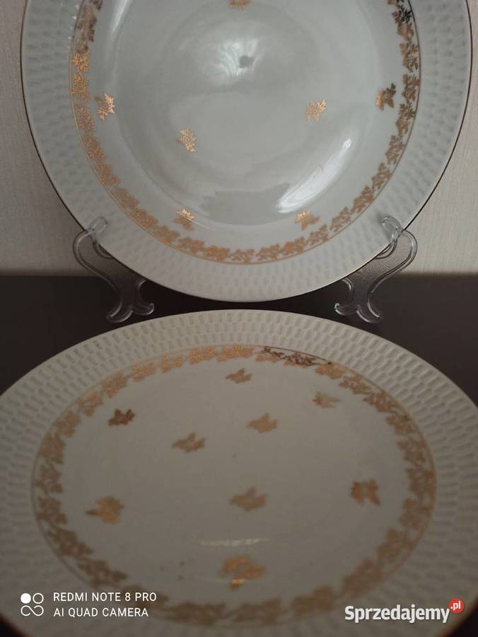 Talerze fason Karol porcelana Chodzież Warpechy Stare