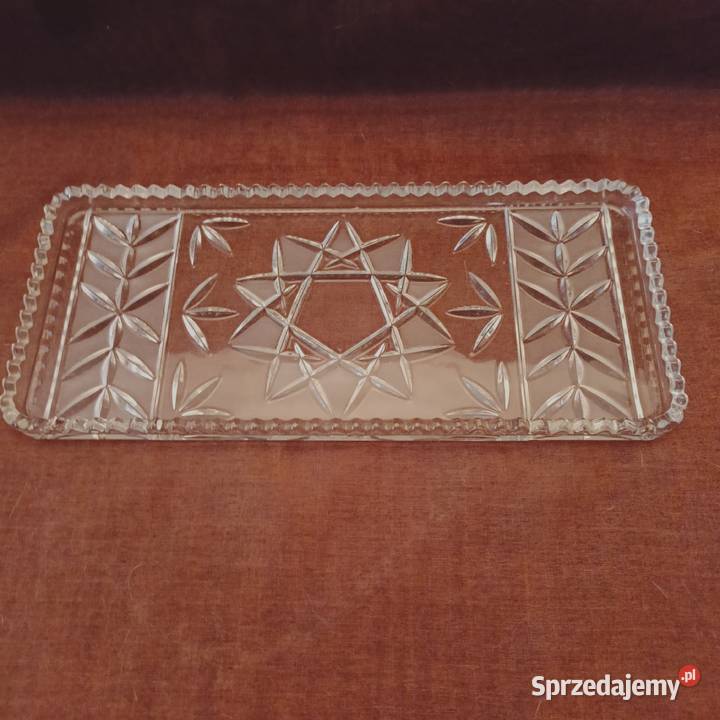 Piękna patera kryształowa na ciasta babkę Mikołów