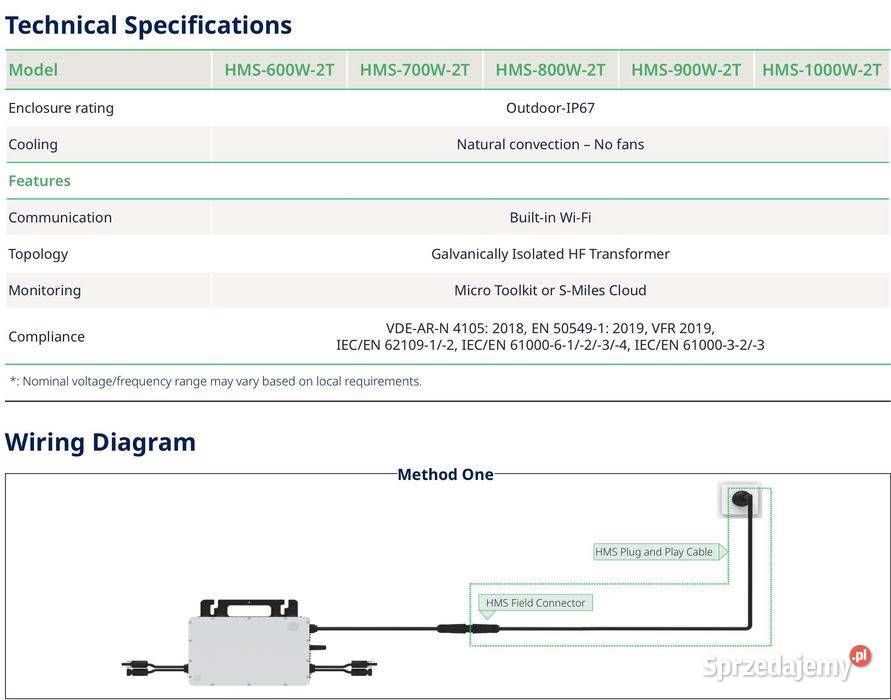Mikroinwerter HOYMILES HMS8002T 800 VA 2MPPT 2