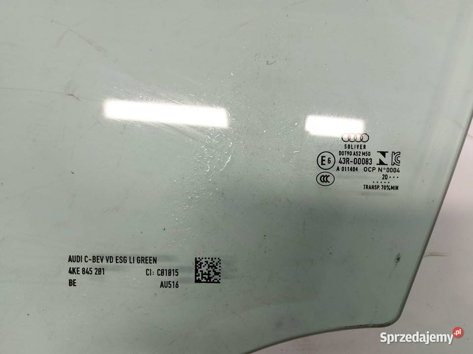 Audi Q8 ETRON SUV 4KE szyba boczna drzwi lewa Boczne (drzwi)