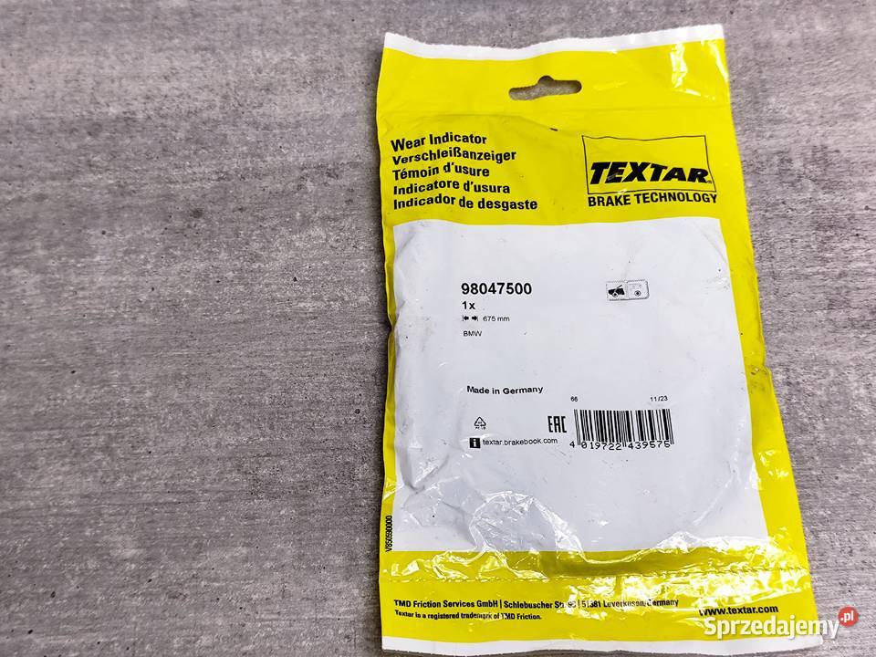 Czujnik zużycia klocka hamulcowego przód TEXTAR Czujniki zużycia klocków Kalinówka Kościelna
