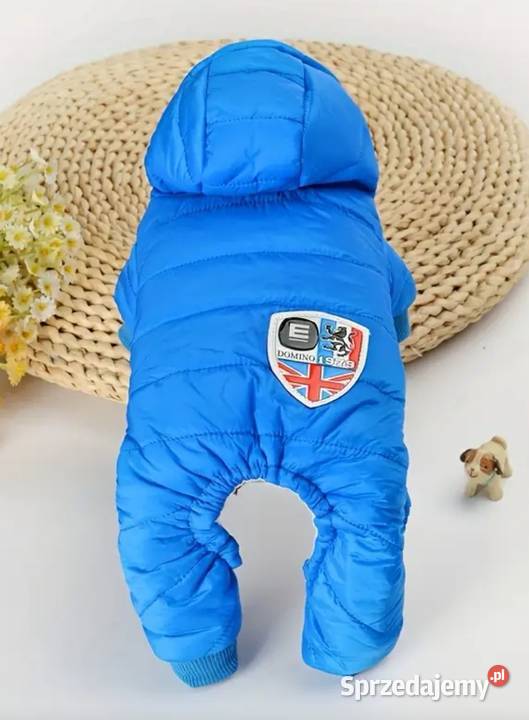 Wiosennojesienna niebieska kurtka małego pieska Bełchatów