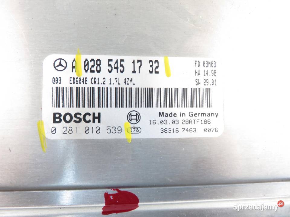 STEROWNIK MERCEDES VANEO 17 CDI 0285451732