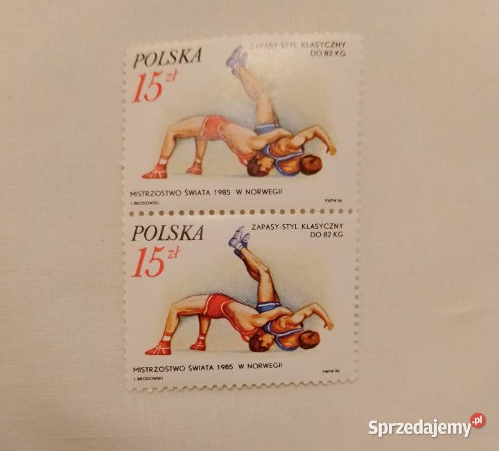 Znaczki 15 Mistrzostwa Świata ZAPASY klasyczne Poznań sprzedam