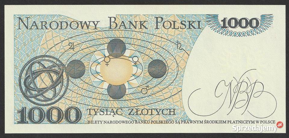Polska 1000 złotych 1982 Kopernik HC stan łódzkie