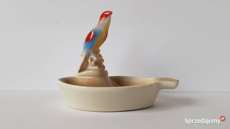 Popielniczka z ptaszkiem ptak Chodzież porcelit