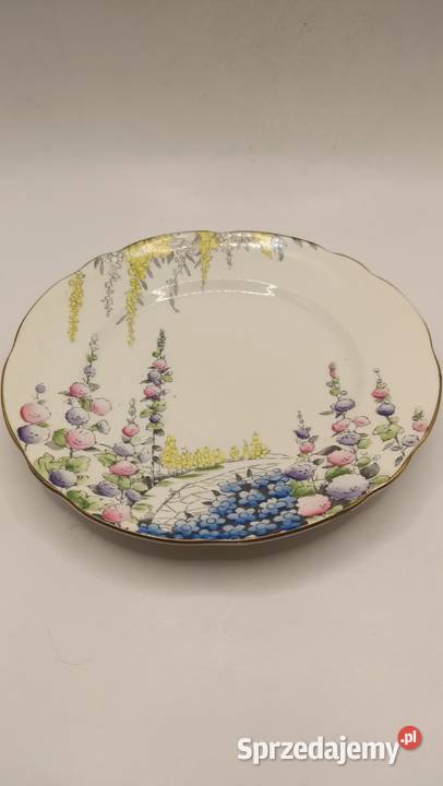 Talerz deserowy vintage porcelana kostna Foley Zamość
