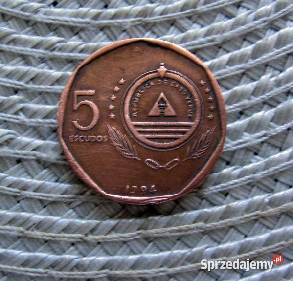 Republika Zielonego Przylądka 5 Escudo 1994r Numizmatyka