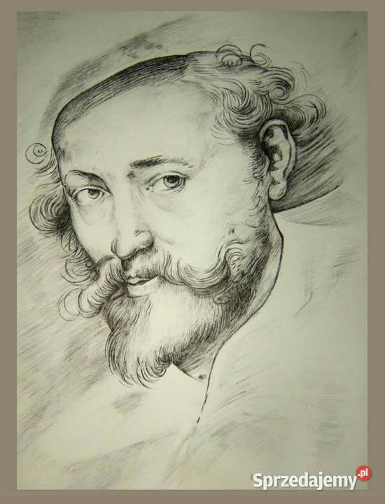 Portret rysunek piórkiem ołówkiem na papierze Toruń