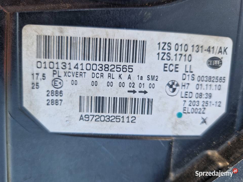 BMW 5 F10 F11 Bi xenon skrętny ORG EU Mielec