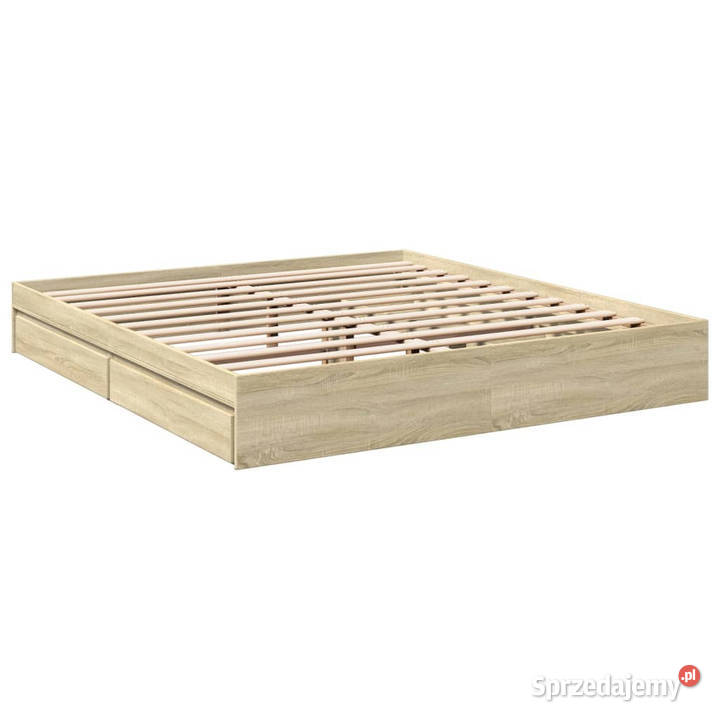 Rama łóżka z szufladami kolor dąb sonoma 200x200 mazowieckie Warszawa sprzedam