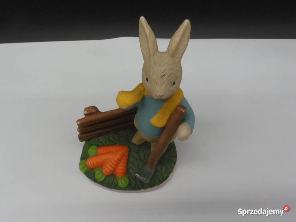Figurka Królik Ogrodnik Styl Beatrix Potter Porcelana i szkło Raszków sprzedam