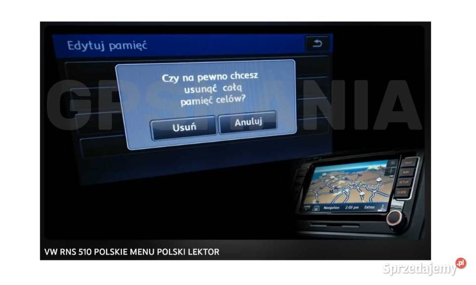 Polskie menu polski lektor Mapa VW RNS 510 810 Aleksandrów Łódzki