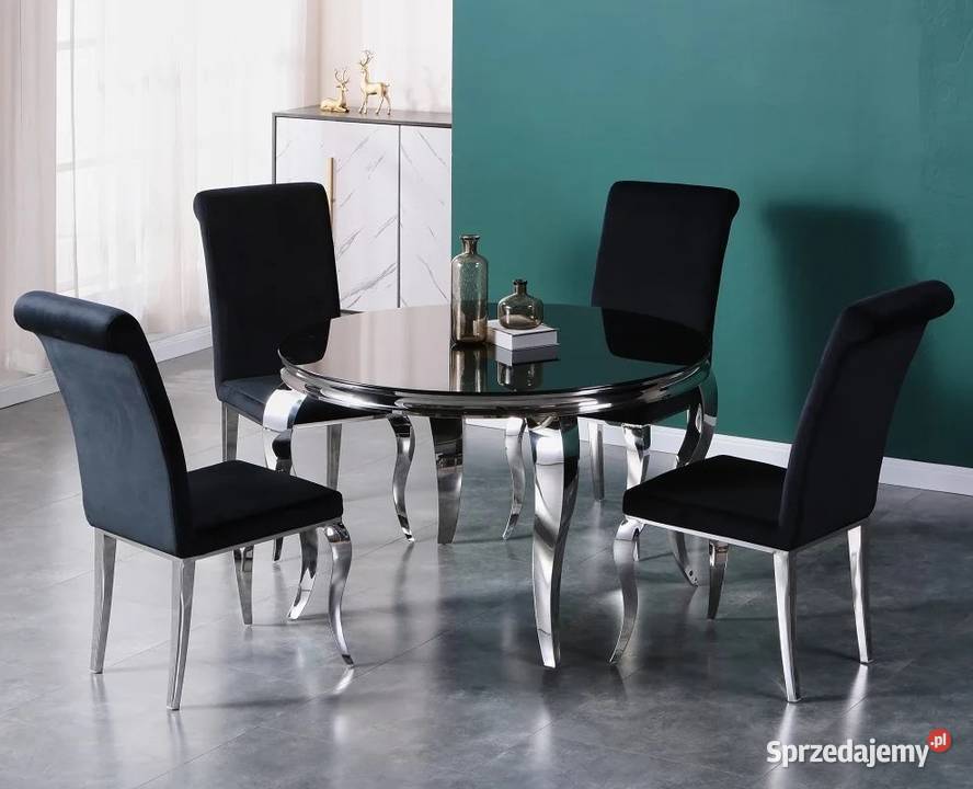 Stół srebrny okrągły Glamour Nowojorski Milagros