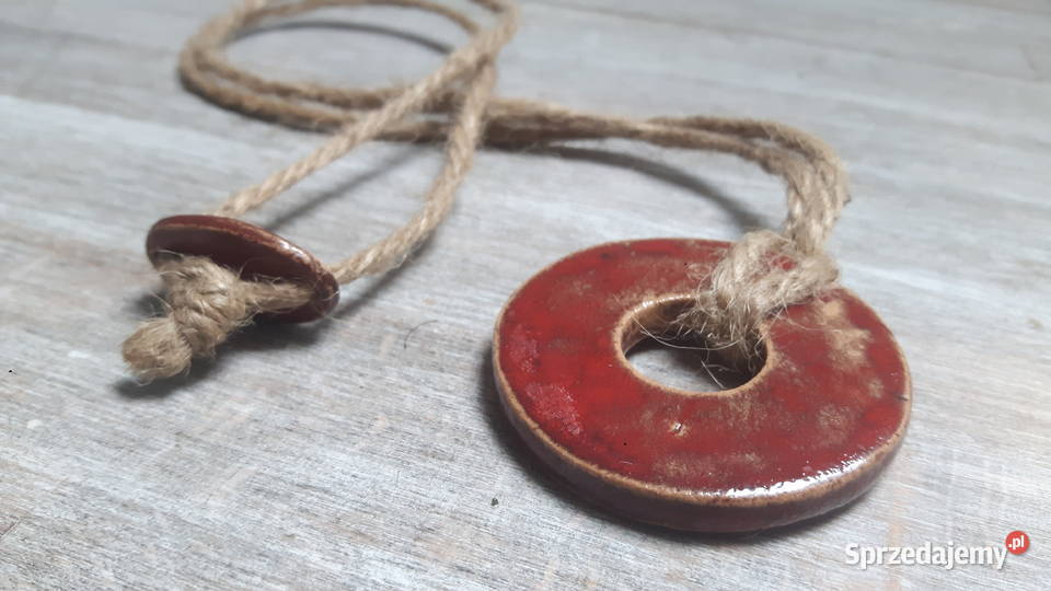Naszyjnik ceramiczny ręcznie wykonany Otwock sprzedam