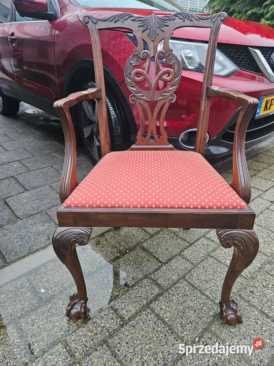 Pięknie zdobiony fotel klasyczny fotel ANGIELSKI Pszczyna sprzedam