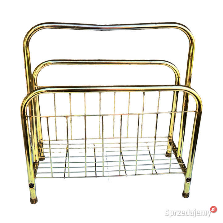 Modernistyczny złoty gazetnik Belgia lata 80 Warszawa