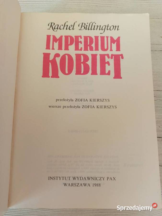 Imperium Kobiet Rachel Billington PAX 1988 śląskie