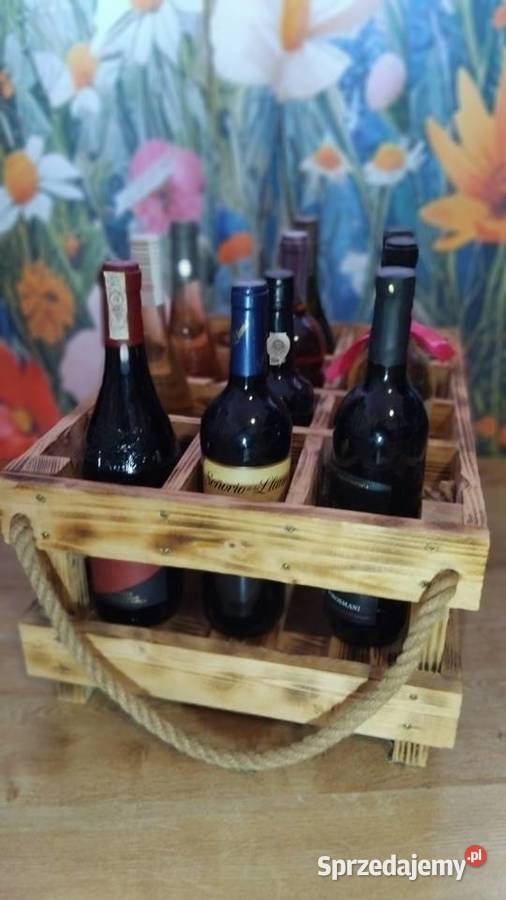 Skrzynka na winodekoracyjna rustykalna ręcznie