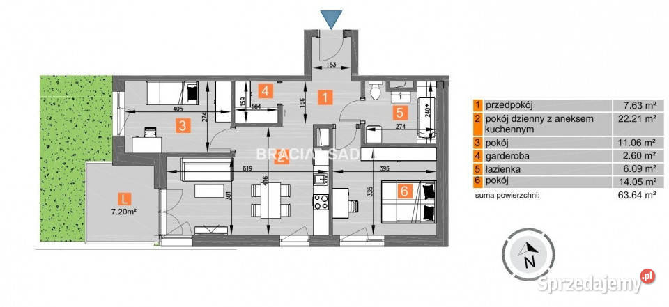 Mieszkanie Kraków os Piastów 3455m2 2pok