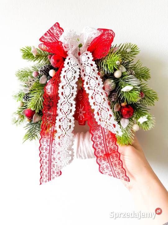 Wianek świąteczny czerwony rozmiar M