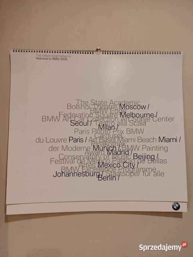 Kalendarz BMW 2008 58 x 54 opolskie Głuchołazy