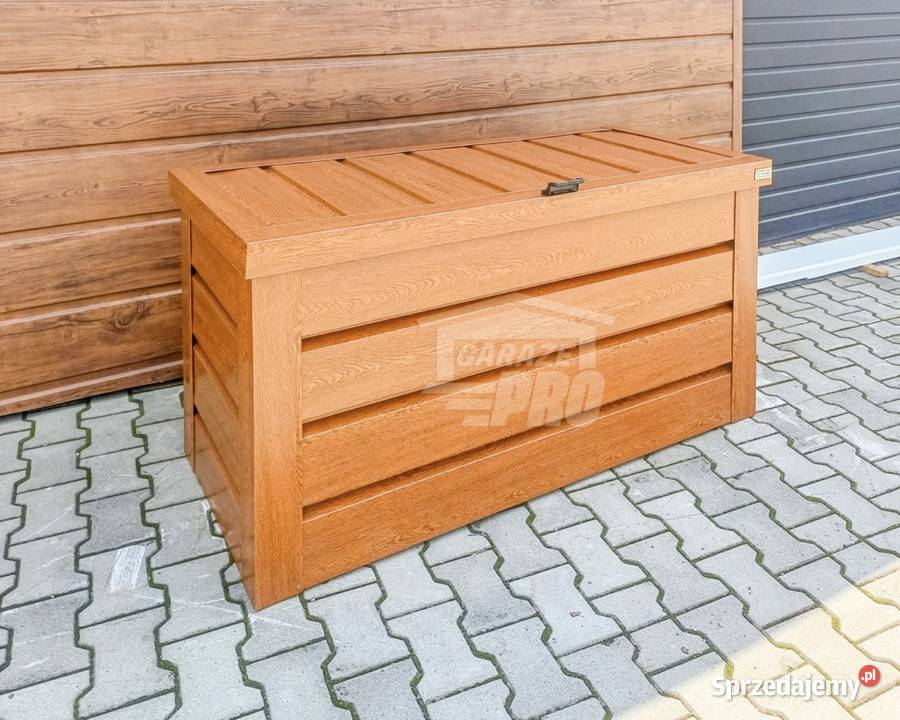Skrzynia ogrodowa metalowa kufer 120x50x70 złoty Legnica