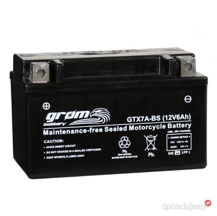 Akumulator motocyklowy GROM GTX7ABS YTX7ABS 12V Starogard Gdański