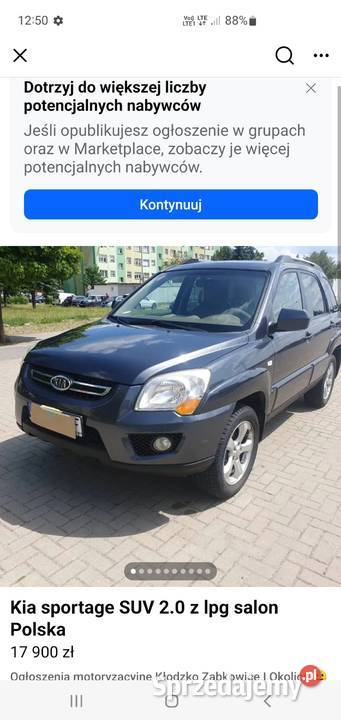 Kia sportage SUV 20 z lpg salon Polska Brzeg Dolny