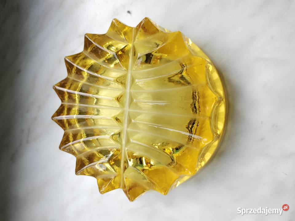 Popielniczka Ząbkowice ciemny żółty PRL Choszczno
