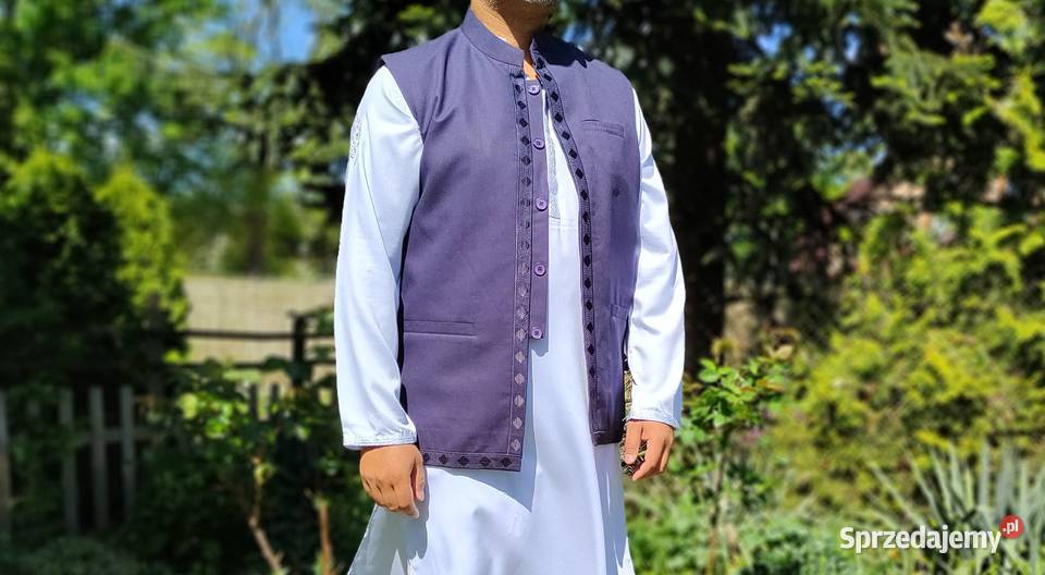 Kamizelka męska XL granatowa haft etniczna folk Szczecin