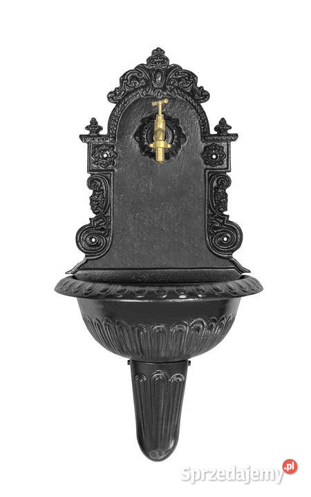 ZLEW PRZYŚCIENNY FONTANNA WODNIK ŻELIWO KRAN Gołdap