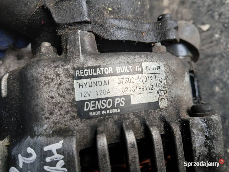 Alternator 3730027012 021319112 Hyundai Kia 20 małopolskie Radłów
