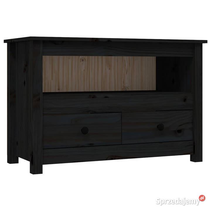 Szafka pod TV czarna 79x35x52 lite drewno Warszawa