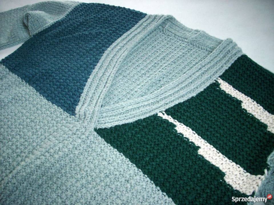 Gruby sweter oversize robiony na drutach 40 42 Nowy Sącz