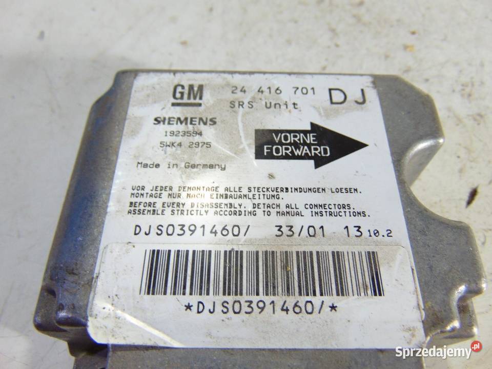 SENSOR AIR BAG AIRBAG VECTRA B 24416701 5WK42975 osobowe wielkopolskie sprzedam