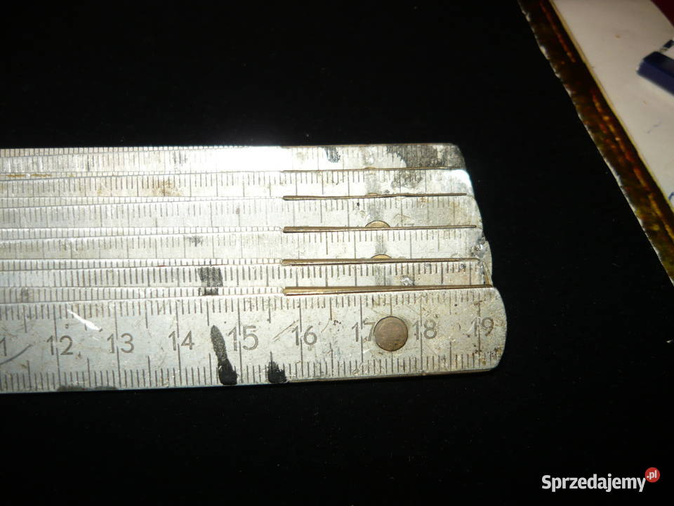 Stary z PRLu aluminiowy metr składany 2m Nowy Sącz