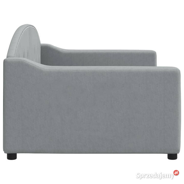 Sofa z funkcją spania jasnoszara obita tkaniną Warszawa