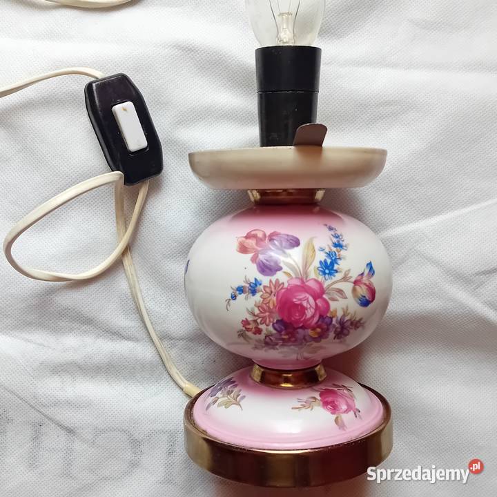 Lampka nocna z porcelanową podstawą SP LUMET wielkopolskie Koźminek sprzedam