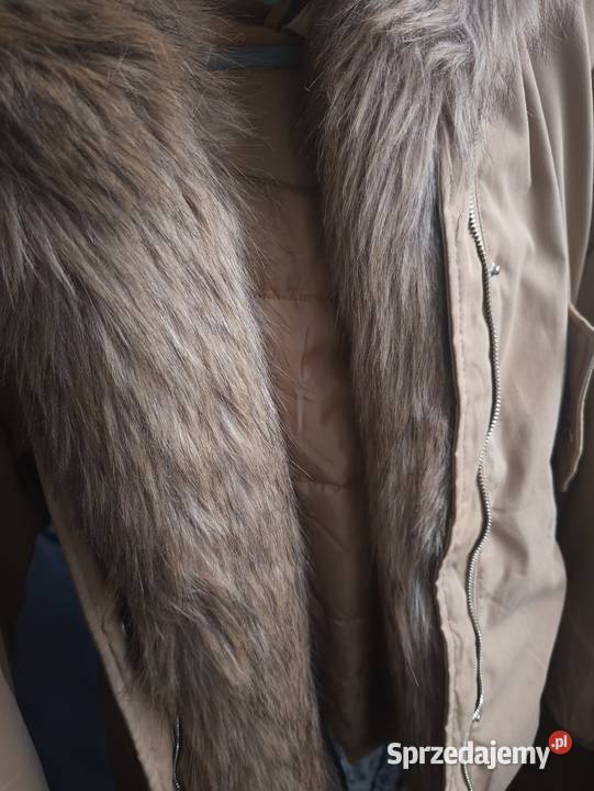 Kurtka Parka zimowa ciepła brązowy/beżowy małopolskie