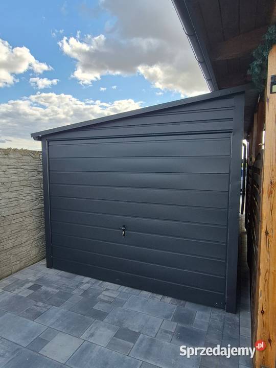 Garaż blaszany 3x5 grafitowy jednospadowy na bok małopolskie Jodłownik