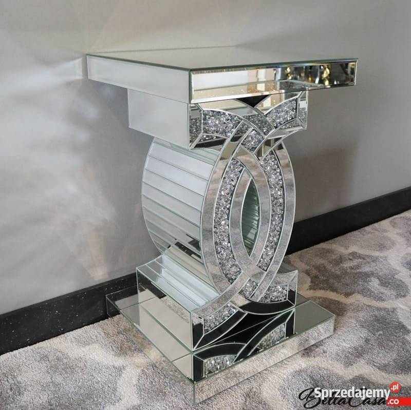 Stolik Glamour Kawowy Szklany Lustrzany 45cm sprzedam