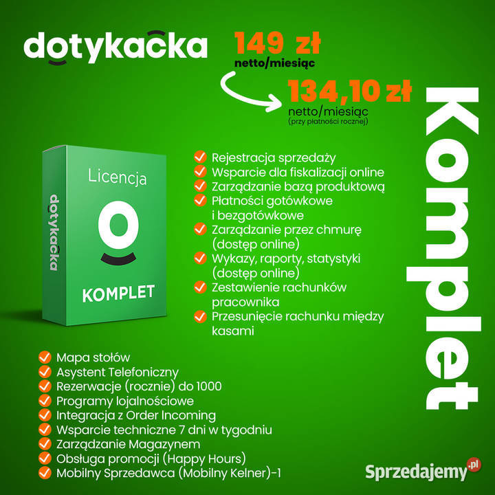 Dotykacka zestaw kompletny do Gastronomii Warszawa