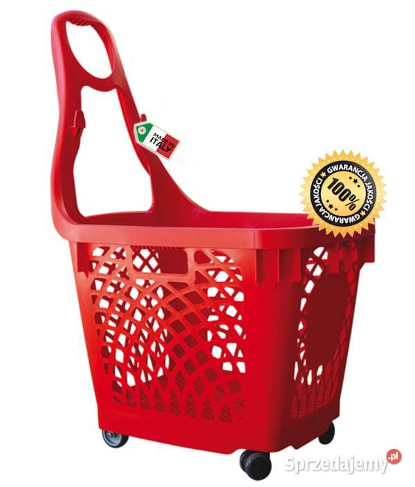 KOSZYK SKLEPOWY NA KÓŁKACH z rączką 66 Litrów Warszawa