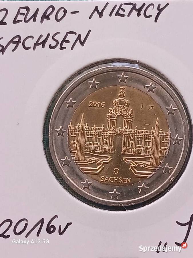 2 Euro Niemcy 2016 r Sachsen mennica J Konin
