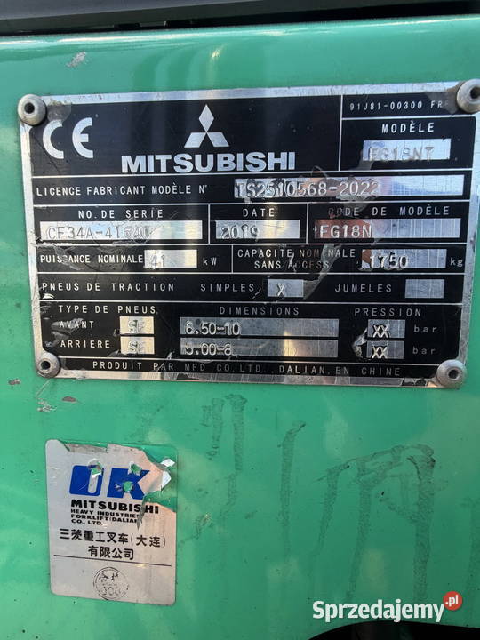 wózek widłowy MITSUBISHI FG18N 1800 Triplex 47m łódzkie Działoszyn