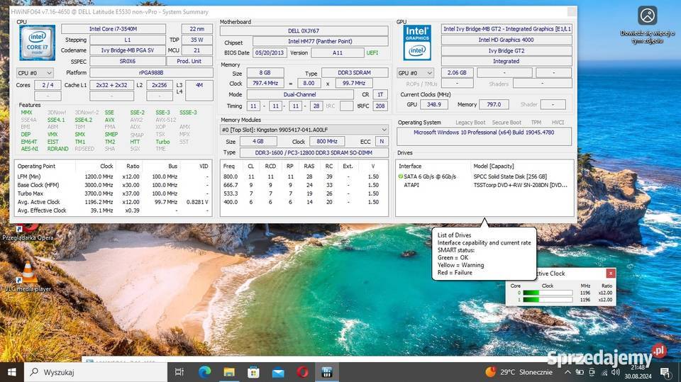 NOWY Dell Latitude E5530 i7 8GbDDR 256SSD Ćmielów